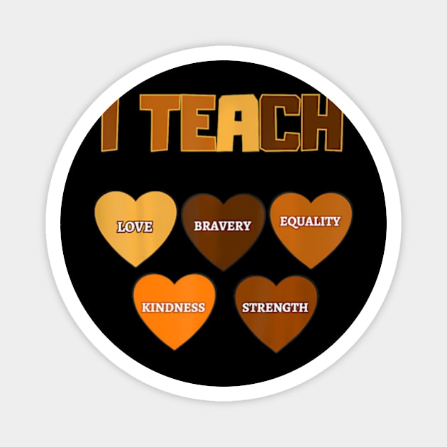 I Teach Black History Month Melanin Afro African Teacher Magnet by WayneLopez